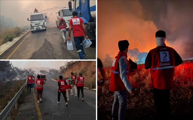 Kızılay, Orman Yangınlarına Müdahale Eden Ekiplere Beslenme Hizmeti Veriyor